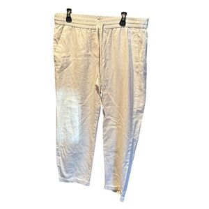 J. Crew Factory Women's Linen Cotton Blend Drawstring Pants in White size 14